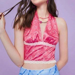 NWT Hello Kitty & Friends Lace Trim Tie Backless Top